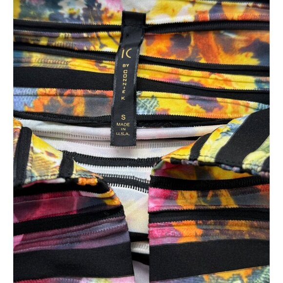 IC by Connie K Striped Asymmetrical One-Button Jacket Floral Multicolor Size S - Picture 6 of 8